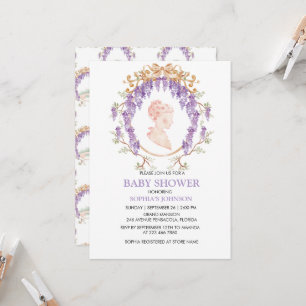Grandmillennial Wisteria Baby Shower Invitation