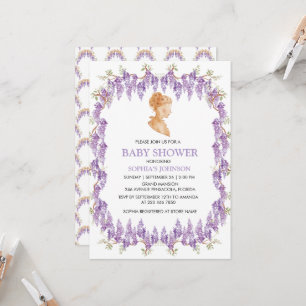 Grandmillennial Wisteria Baby Shower Invitation