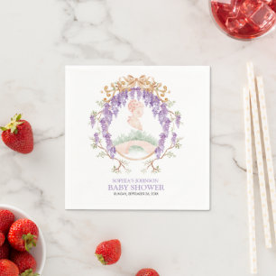 Grandmillennial Wisteria Baby Shower Napkins