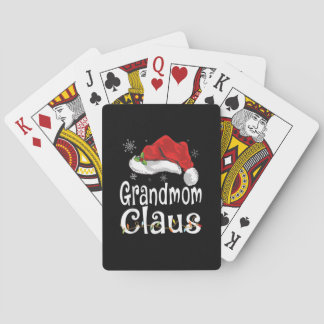 Grandmom Claus Shirt Christmas Pajama Family Match Playing Cards