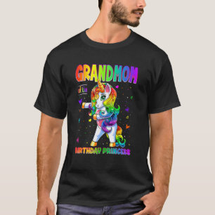 Grandmom Of The Birthday Princess Girl Flossing Un T-Shirt