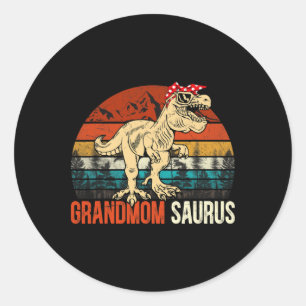 Grandmomsaurus T Rex Dinosaur Grandmom Saurus Matc Classic Round Sticker