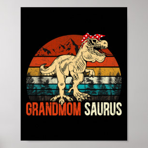 Grandmomsaurus T Rex Dinosaur Grandmom Saurus Matc Poster