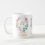 Grandmother 80th Birthday Floral Add Your Name Coffee Mug<br><div class="desc">80th birthday mug. Floral watercolor wreath design. Easily edit age,  message and name using the template provided.</div>