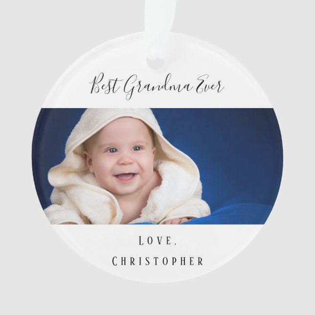 Grandmother baby photo ornament (Front)