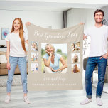 Grandmother beige photo collage grandkids fleece blanket<br><div class="desc">A modern beige background,  white text.  Personalize and add 7 photo of your grandmother,  grandchildren. The text: Best Grandma Ever.  Perfect as a gift for a birthday,  Mother's Day or Christmas gift.</div>