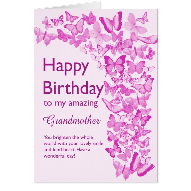 Grandmother Birthday Butterflies (Front)