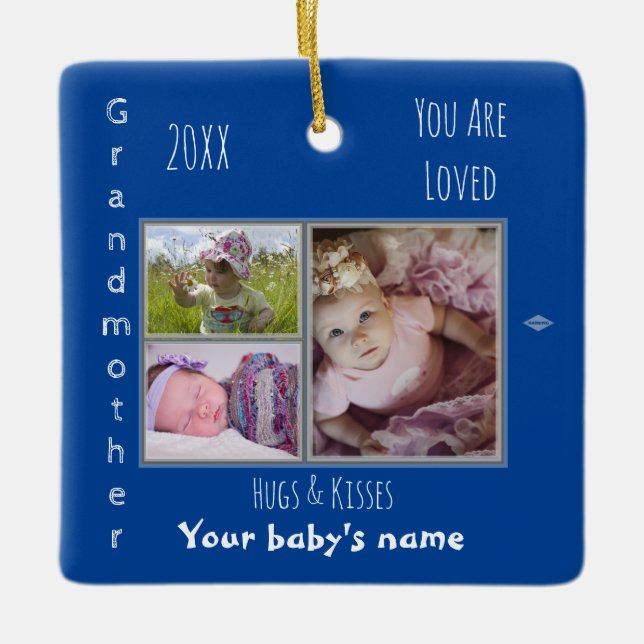 Grandmother Ceramic Photo Ornament  (Front)