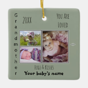 Grandmother Ceramic Photo Ornament 