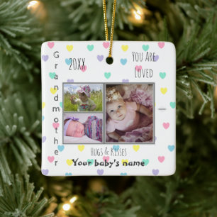 Grandmother Ceramic Photo Ornament 