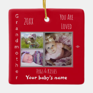 Grandmother Ceramic Photo Ornament 