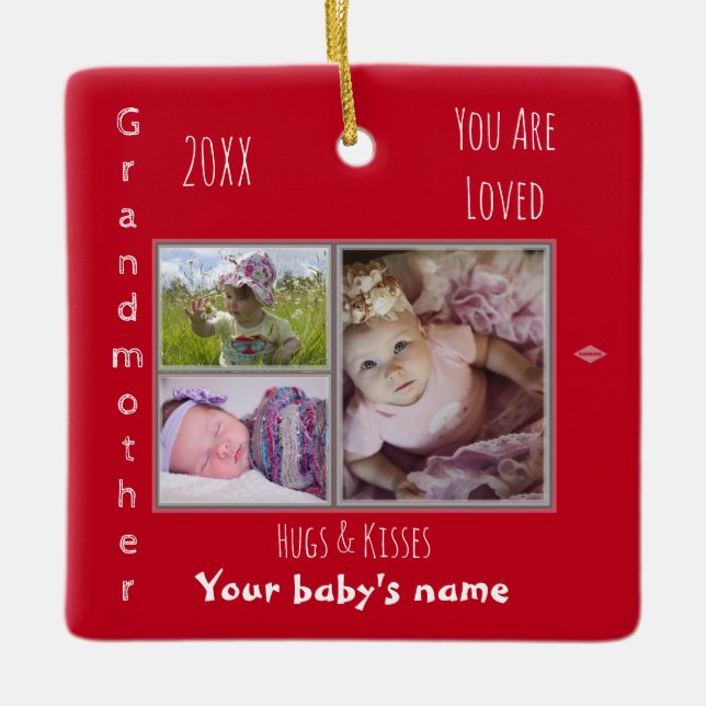 Grandmother Ceramic Photo Ornament  (Front)