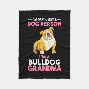 Grandmother English Bulldog Grandma Fleece Blanket