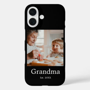 Grandmother Established Black Photo Gift iPhone 16 Case