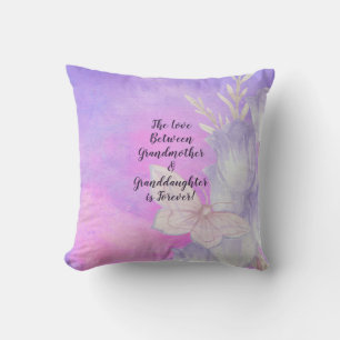 Grandmother Granddaughter Love Is Forever Can Edit Throw Pillow