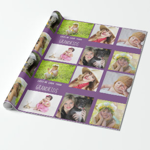Grandmother Grandfather PHOTO Collage Gift Wrapping Paper