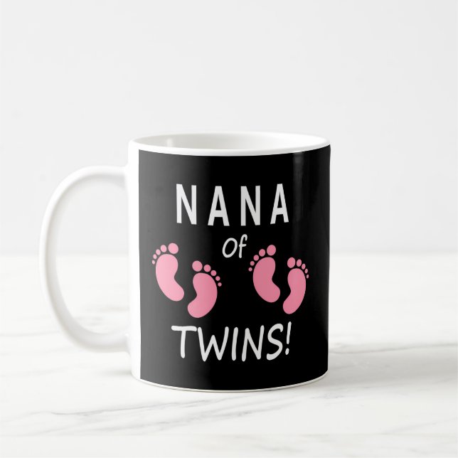Grandmother Grandma Nana Of Twin Footprints Coffee Mug (Left)