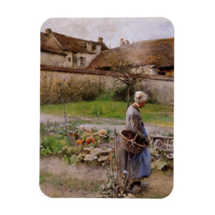 Grandmother in Her October Garden Magnet