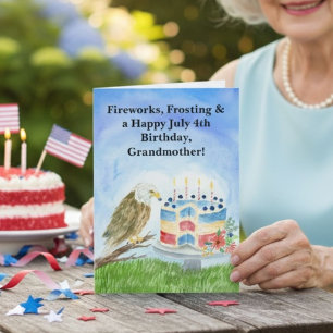 Grandmother July 4th Birthday Bald Eagle  Card