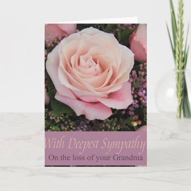 Grandmother loss Rose sympathy Card (Front)