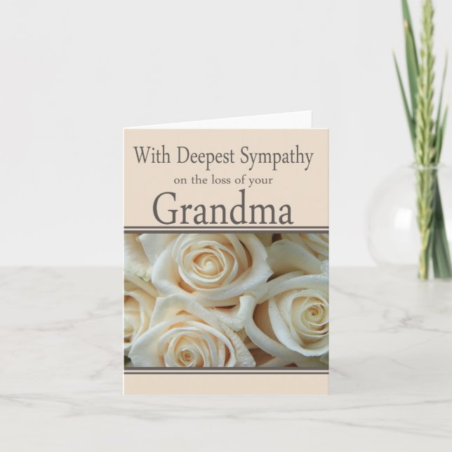 Grandmother loss Rose sympathy Card (Front)