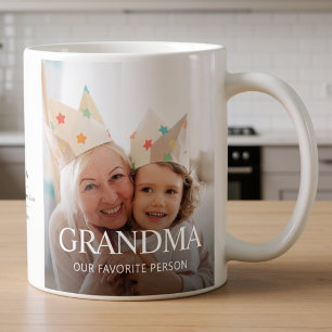Grandmother Multi Photo Grandma Typography Cute Coffee Mug