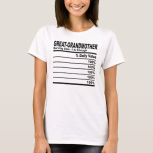 Grandmother Nutrition Facts Custom Personalize  T-Shirt