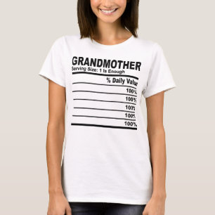 Grandmother Nutrition Facts Personalized Women T-Shirt