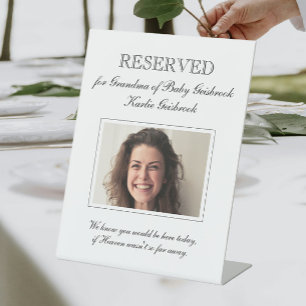 Grandmother of New Baby Photo Memorial Baby Shower Pedestal Sign