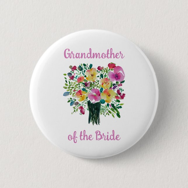 Grandmother of the bride 2 inch round button (Front)