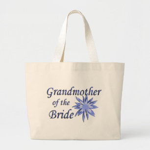 Grandmother of the Bride Blue Large Tote Bag