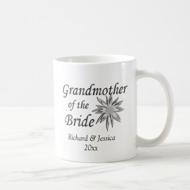 Grandmother of the Bride Names and Date Coffee Mug (Right)