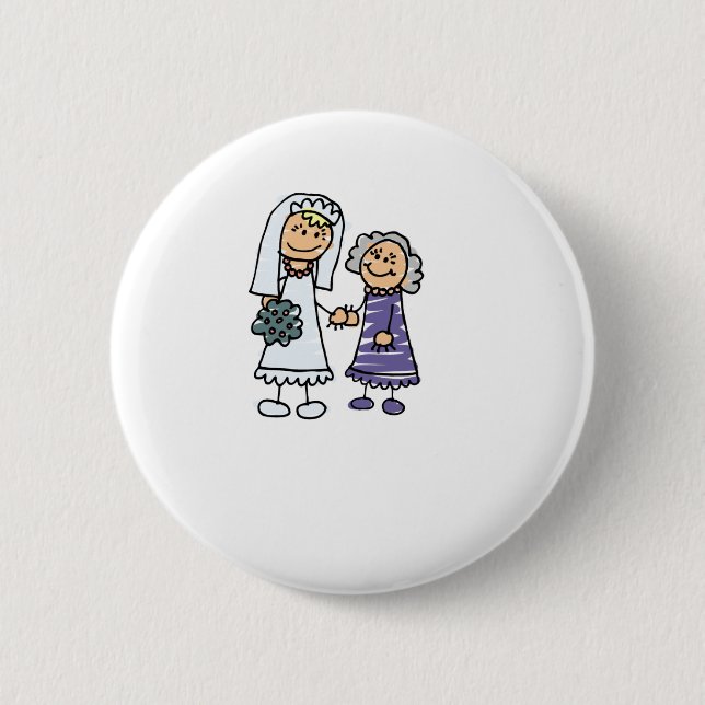 Grandmother Of The Bride On Wedding Day 2 Inch Round Button (Front)