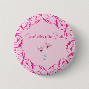 Grandmother of the Bride Pink Martini Button