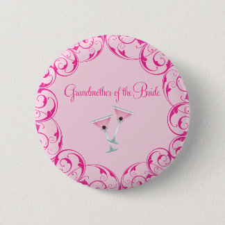Grandmother of the Bride Pink Martini Button