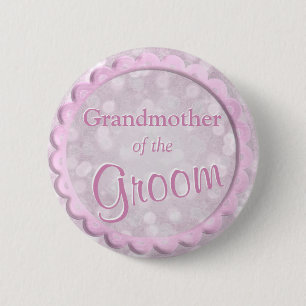 Grandmother of the Groom Pink Confetti 2 Inch Round Button
