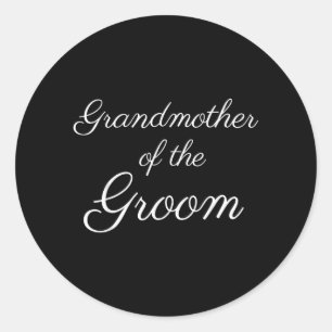 Grandmother Of The Groom Wedding Bridal White Classic Round Sticker