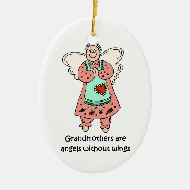 Grandmother ormanent ceramic ornament (Front)