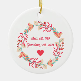 Grandmother Ornament, gift for Grandma, Grandchild Ceramic Ornament
