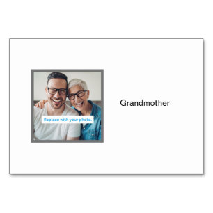 Grandmother Photo Personalized Family Flashcards Table Number