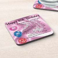 Grandmother poem 80th birthday coaster