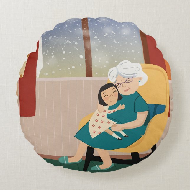 Grandmother Round Pillow (Front)