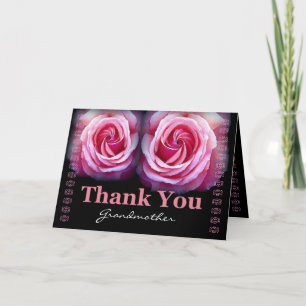 GRANDMOTHER - Wedding Thank You with Pink Roses Card
