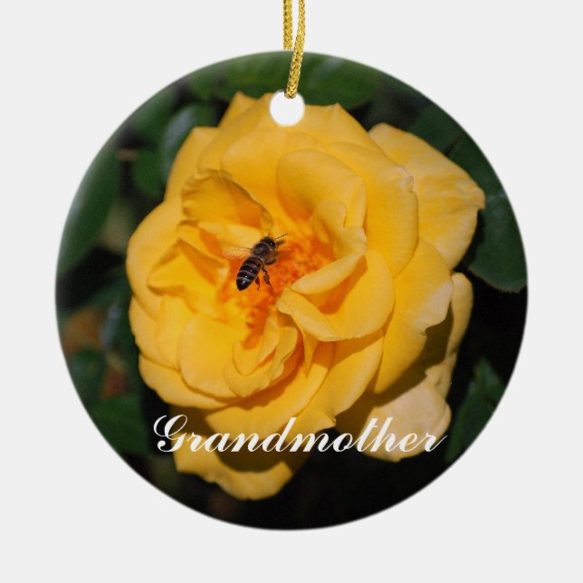 Grandmother Yellow Roses Ornament (Front)