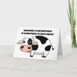 "GRANDMOTHER'S" BIRTHDAY IS SOMETHING TO MOO ABOUT CARD<br><div class="desc">THANK YOU FOR STOPPING BY ONE OF MY EIGHT STORES!</div>