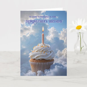 Grandmother's Heavenly Birthday Cupcake Clouds Card