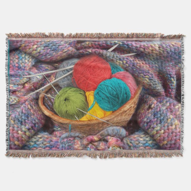 Grandmother's knitting throw blanket (Front)