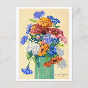 Grandmother's Peonies Painting Postcard