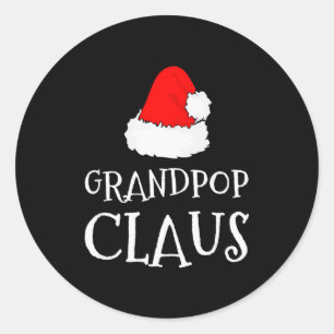 Grandp Claus Christmas Santa's Pajama Family Match Classic Round Sticker