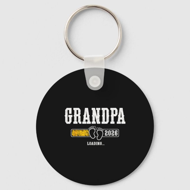 Grandpa 2026 Loading Grandpa Est. 2026, New Grandp Keychain (Front)